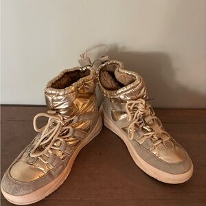 Pajar Gold Tan Winter Rain Boots with Luxe Finish